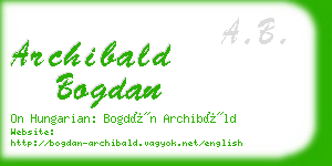 archibald bogdan business card